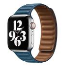 For Apple Watch Series 9&8&7 41mm / SE 3&SE 2&6&SE&5&4 40mm / 3&2&1 38mm Leather Watch Band (Aqua Blue) - 1