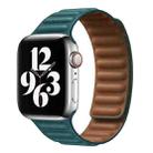 For Apple Watch Series 9&8&7 41mm / SE 3&SE 2&6&SE&5&4 40mm / 3&2&1 38mm Leather Watch Band (Peacock Green) - 1