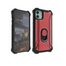 For iPhone 12 / 12 Pro Shockproof Metal + TPU + PC Combination Case with Ring Holder(Red) - 2