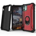 For iPhone 12 / 12 Pro Shockproof Metal + TPU + PC Combination Case with Ring Holder(Red) - 5