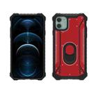 For iPhone 12 Pro Max Shockproof Metal + TPU + PC Combination Case with Ring Holder(Red) - 1