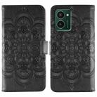 For HMD Pulse Pro Sun Mandala Embossing Pattern Phone Leather Case(Black) - 1