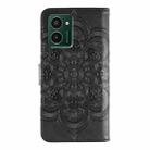 For HMD Pulse Pro Sun Mandala Embossing Pattern Phone Leather Case(Black) - 3