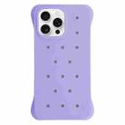 For iPhone 16 Pro Solid Color Holes Heat Dissipation PC Shockproof Phone Case(Purple) - 1