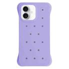For iPhone 16 Plus Solid Color Holes Heat Dissipation PC Shockproof Phone Case(Purple) - 1