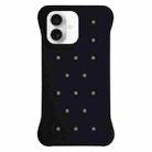 For iPhone 16 Plus Solid Color Holes Heat Dissipation PC Shockproof Phone Case(Black) - 1