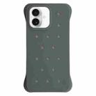 For iPhone 16 Solid Color Holes Heat Dissipation PC Shockproof Phone Case(Grey) - 1