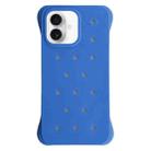 For iPhone 16 Solid Color Holes Heat Dissipation PC Shockproof Phone Case(Blue) - 1