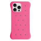 For iPhone 15 Pro Max Solid Color Holes Heat Dissipation PC Shockproof Phone Case(Rose Red) - 1