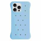 For iPhone 15 Pro Max Solid Color Holes Heat Dissipation PC Shockproof Phone Case(Light Blue) - 1