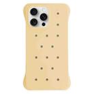 For iPhone 15 Pro Max Solid Color Holes Heat Dissipation PC Shockproof Phone Case(Yellow) - 1