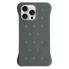 For iPhone 15 Pro Solid Color Holes Heat Dissipation PC Shockproof Phone Case(Grey) - 1