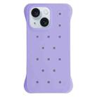 For iPhone 15 Solid Color Holes Heat Dissipation PC Shockproof Phone Case(Purple) - 1