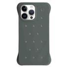 For iPhone 14 Pro Max Solid Color Holes Heat Dissipation PC Shockproof Phone Case(Grey) - 1