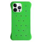 For iPhone 14 Pro Solid Color Holes Heat Dissipation PC Shockproof Phone Case(Green) - 1