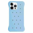 For iPhone 14 Pro Solid Color Holes Heat Dissipation PC Shockproof Phone Case(Light Blue) - 1
