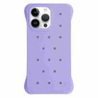 For iPhone 14 Pro Solid Color Holes Heat Dissipation PC Shockproof Phone Case(Purple) - 1