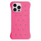 For iPhone 13 Pro Max Solid Color Holes Heat Dissipation PC Shockproof Phone Case(Rose Red) - 1