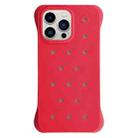 For iPhone 13 Pro Max Solid Color Holes Heat Dissipation PC Shockproof Phone Case(Red) - 1
