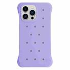 For iPhone 13 Pro Max Solid Color Holes Heat Dissipation PC Shockproof Phone Case(Purple) - 1
