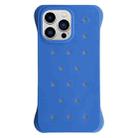 For iPhone 13 Pro Max Solid Color Holes Heat Dissipation PC Shockproof Phone Case(Blue) - 1