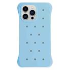 For iPhone 13 Pro Solid Color Holes Heat Dissipation PC Shockproof Phone Case(Light Blue) - 1