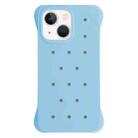 For iPhone 13 Solid Color Holes Heat Dissipation PC Shockproof Phone Case(Light Blue) - 1