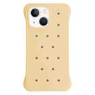 For iPhone 13 Solid Color Holes Heat Dissipation PC Shockproof Phone Case(Yellow) - 1