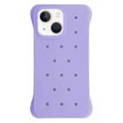 For iPhone 13 Solid Color Holes Heat Dissipation PC Shockproof Phone Case(Purple) - 1