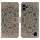For Nothing CMF Phone 1 Sun Mandala Embossing Pattern Phone Leather Case(Grey) - 1