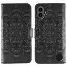For Nothing CMF Phone 1 Sun Mandala Embossing Pattern Phone Leather Case(Black) - 1