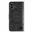 For Nothing CMF Phone 1 Sun Mandala Embossing Pattern Phone Leather Case(Black) - 3