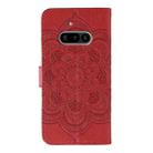 For Nothing Phone 3a Sun Mandala Embossing Pattern Phone Leather Case(Red) - 3