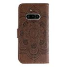For Nothing Phone 3a Sun Mandala Embossing Pattern Phone Leather Case(Brown) - 3