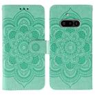 For Nothing Phone 3a Sun Mandala Embossing Pattern Phone Leather Case(Green) - 1