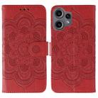 For Nothing CMF Phone 2 Pro Sun Mandala Embossing Pattern Phone Leather Case(Red) - 1