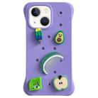 For iPhone 13 Solid Color Holes DIY Fruit PC Shockproof Phone Case(Purple) - 1