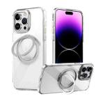 For iPhone 16 Pro Gear 360 Rotation MagSafe Holder Phone Case(Transparent) - 1