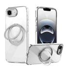 For iPhone 16e Gear 360 Rotation MagSafe Holder Phone Case(Transparent) - 1