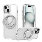 For iPhone 15 Plus / 14 Plus Gear 360 Rotation MagSafe Holder Phone Case(White) - 1