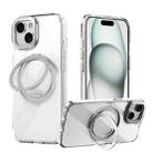 For iPhone 15 Gear 360 Rotation MagSafe Holder Phone Case(Transparent) - 1
