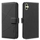 For Samsung Galaxy A06 Geometric Pattern RFID Leather Phone Case(Black) - 1