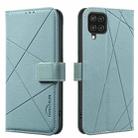 For Samsung Galaxy A22 4G Geometric Pattern RFID Leather Phone Case(Green) - 1