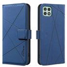 For Samsung Galaxy A22 5G Geometric Pattern RFID Leather Phone Case(Blue) - 1