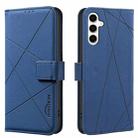 For Samsung Galaxy A25 5G Geometric Pattern RFID Leather Phone Case(Blue) - 1