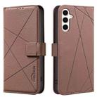 For Samsung Galaxy A26 Geometric Pattern RFID Leather Phone Case(Brown) - 1