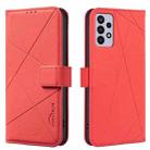 For Samsung Galaxy A32 4G Geometric Pattern RFID Leather Phone Case(Red) - 1