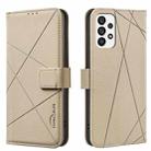 For Samsung Galaxy A33 Geometric Pattern RFID Leather Phone Case(Beige) - 1