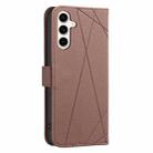For Samsung Galaxy A36 Geometric Pattern RFID Leather Phone Case(Brown) - 3
