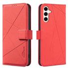 For Samsung Galaxy A36 Geometric Pattern RFID Leather Phone Case(Red) - 1